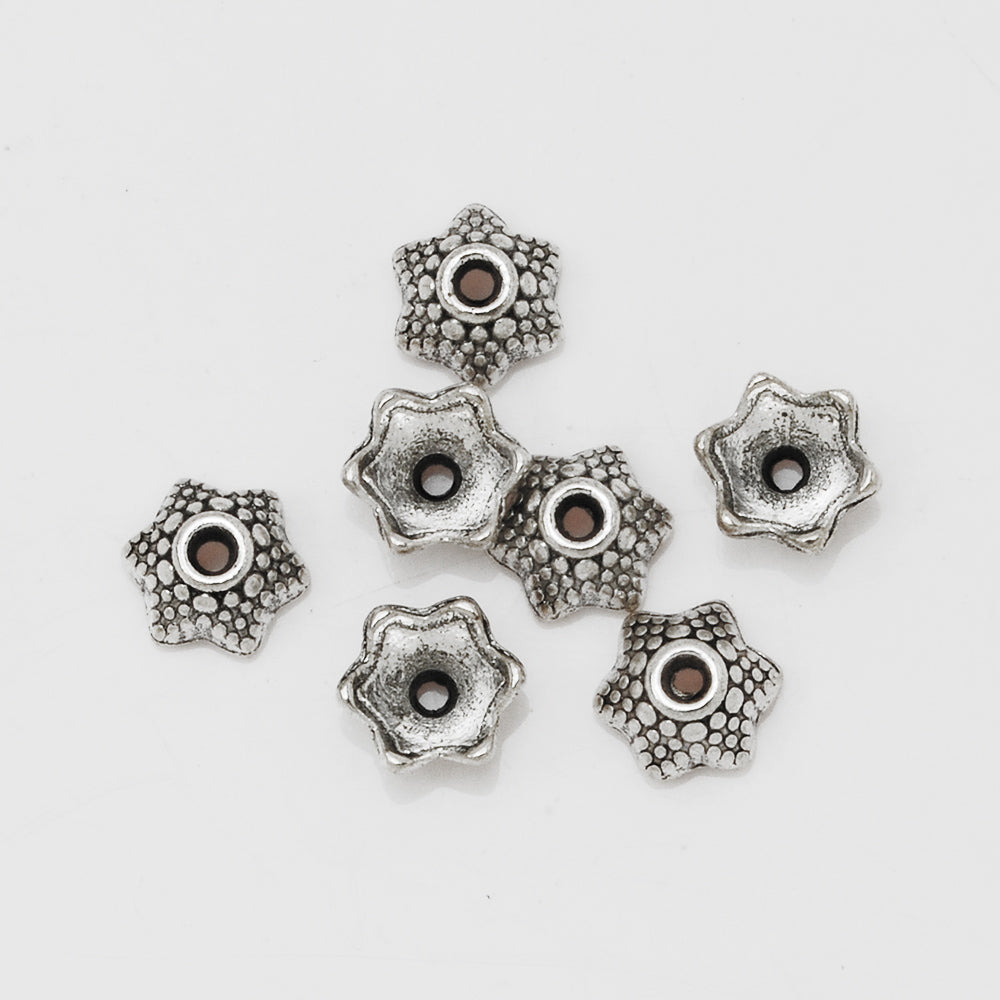 7mm Star Bead Caps,Antique Silver Metal Bead Caps,Jewelry Findings,sold 100pcs/lot