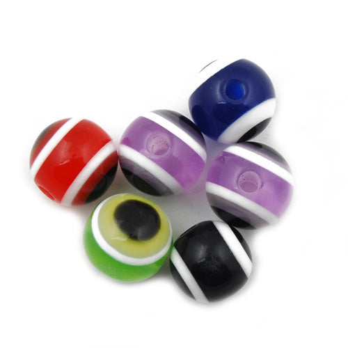 12mm Bright and Colorful Eye Round Plastic Beads,hole size 2.6mm,sold 200pcs per pkg