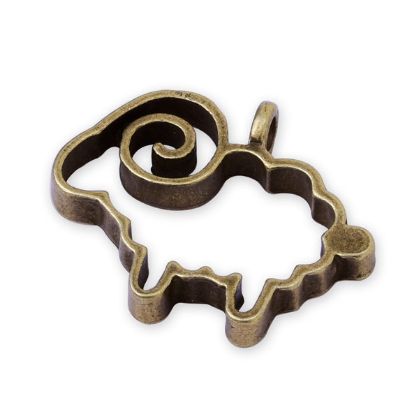 10 Antique Bronze Metal Sheep frame 30*26*4mm open back pendant  Zinc alloy accessories pendant trays Animal frame