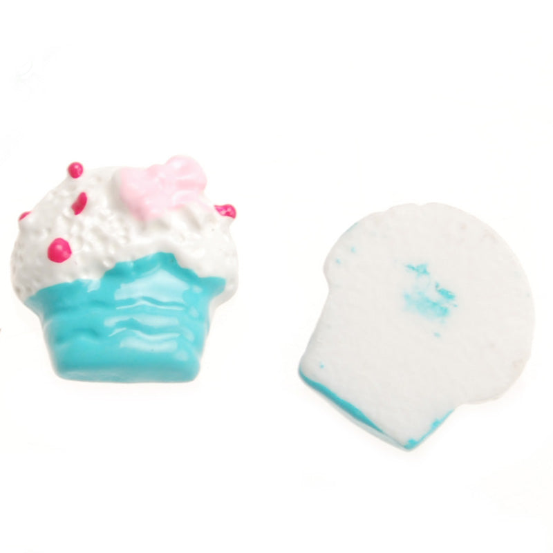 8.5*8MM Blue Cake Resin cabochons with kawaii flat back,sold 100pcs per lot