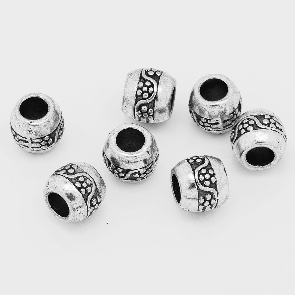 Tibetan Flower Beads,Large Hole Spacer beads,Thickness 8mm,sold 50pcs/lot