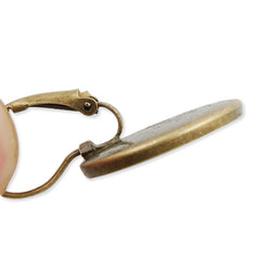Antique Bronze French Lever Back Earrings Blank/Base,fit 10MM glass cabochons,buttons
