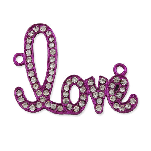 43*32 MM Love Charm,Rose Plated ,Hole Size 2 MM,The Design Fits Wrist Shape,Sold 10 PCS Per Package
