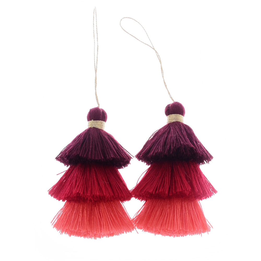 High Quality Tassels Three Tier Jewelry Tassels Pendants Tassels for jewelry making Fringe Tassel Necklace,2pcs/lot