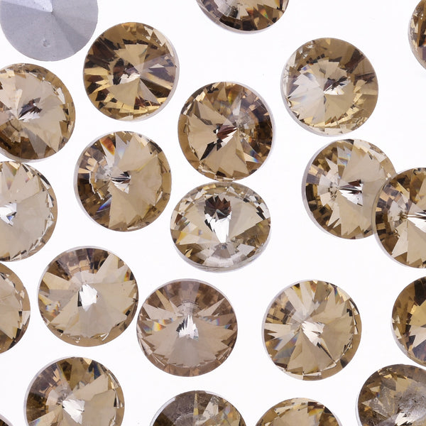 10mm Pointed Back High Quality Rhinestone Round point crystal Rhinestone Crystal Wedding Accessories light coffee 50pcs 10181751