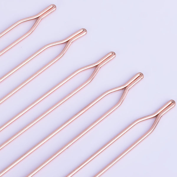 125mm Brass Y Hairpin Hair Fork Prom Hair Pins Hair Pin Stick Head Pattern Wedding Hair Accessories rose gold 10pcs