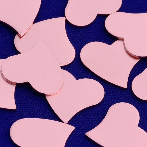 20pcs about 1/2"x1/2" tibetara® Copper Love Heart Stamping supplies Metal Blank Fantastic Shine 18 Gauges