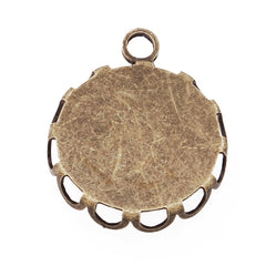 New style 15MM Antique Bronze Plated Copper Flower Pendant trays,lead and nickle free,sold 20pcs per pkg