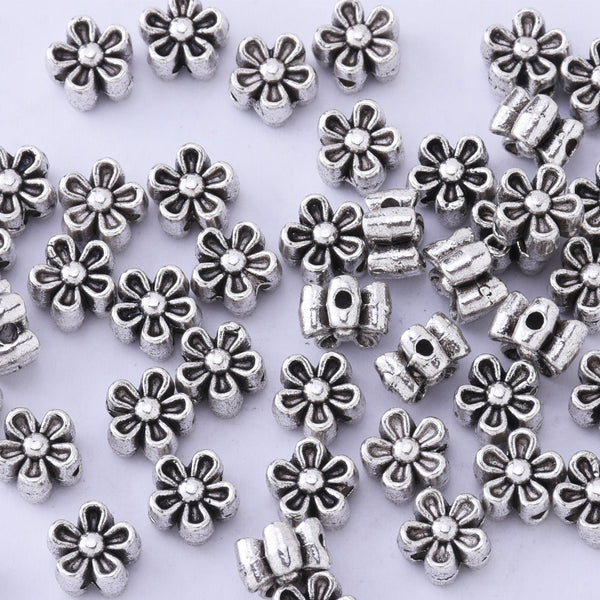 Wholesale 1000pcs Tibetan Flower Spacer Beads Round Metal Daisy
