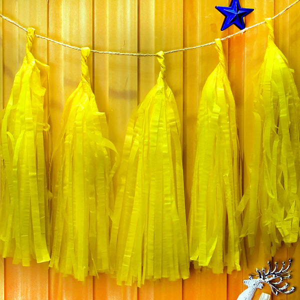 Paper Tassel Assembled or DIY Tassel Garland Wedding Photo Backdrop Birthday Party Decorations 12" yellow  1bag