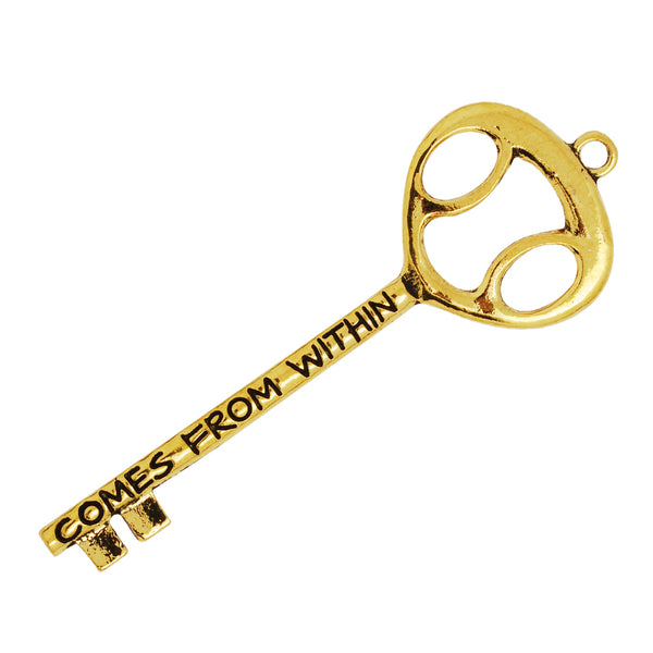 73*25mm Vintage Keys,Antique Gold Skeleton Keys,'COMES FROM WITHIN' Key Pendant,Charm Necklace Jewelry,sold 10pcs/lot
