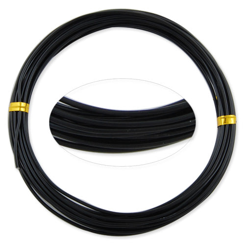 1.5MM Anodized Aluminum Wire, Black Coated, round,5M/coil,Sold Per 10 coils