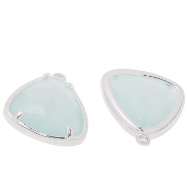 14.5x16mm framed glass,metal framed glass,Faceted glass,pacific opal,connectors,gemstone bezel,Sold 5pcs/lot