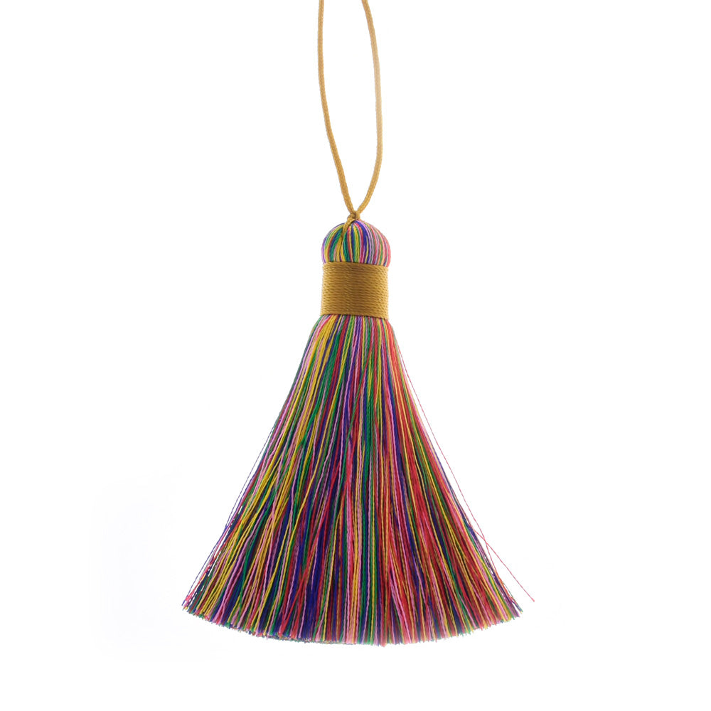 8cm High quality Handmade Silk Tassel Multicolor Rayon Tassel Supplies for jewelry bag charm 2pcs