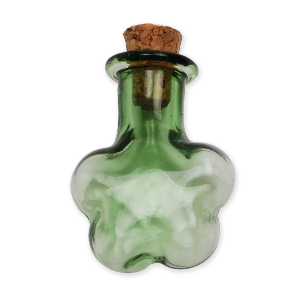 20 * 23mm Green wishing bottle,Plum flower shaped Tiny corked vial empty small glass bottle,glass jar,tiny corked bottle,empty glass bottles,10pcs/lots