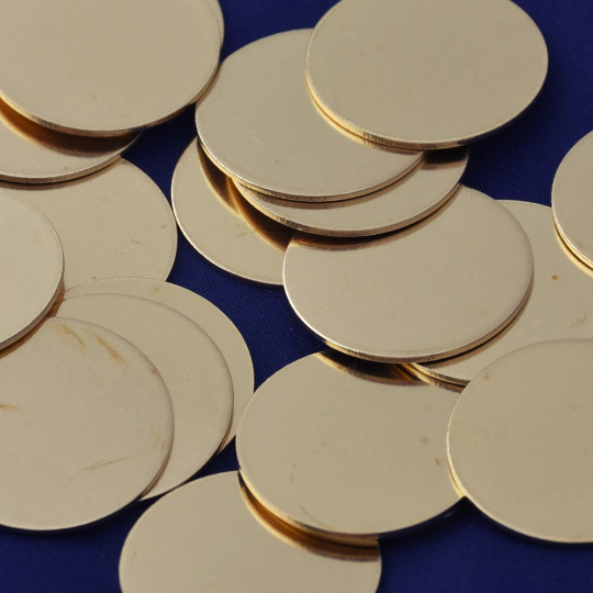 About 1" Brass Stamping Blanks Round Tags Stamping Disc 12 Gauges 20pcs 10171450