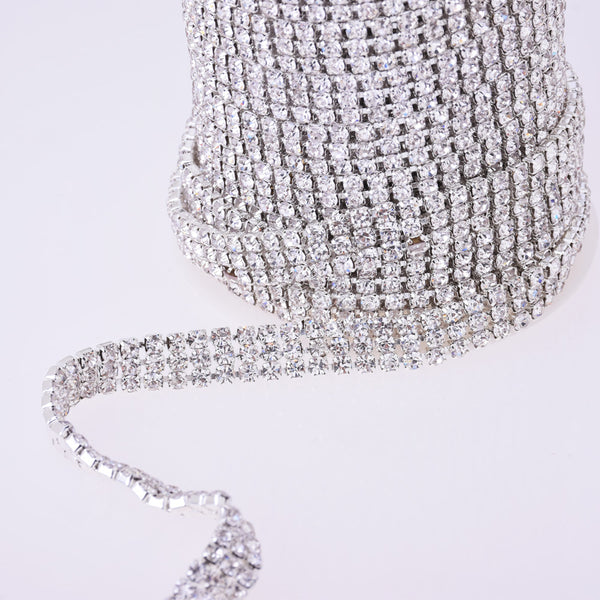 Bridal Trim, One Yard, Clear Rhinestone trim, Rhinestone Applique, Bridal Applique, Sash Applique, DIY headband, DIY wedding