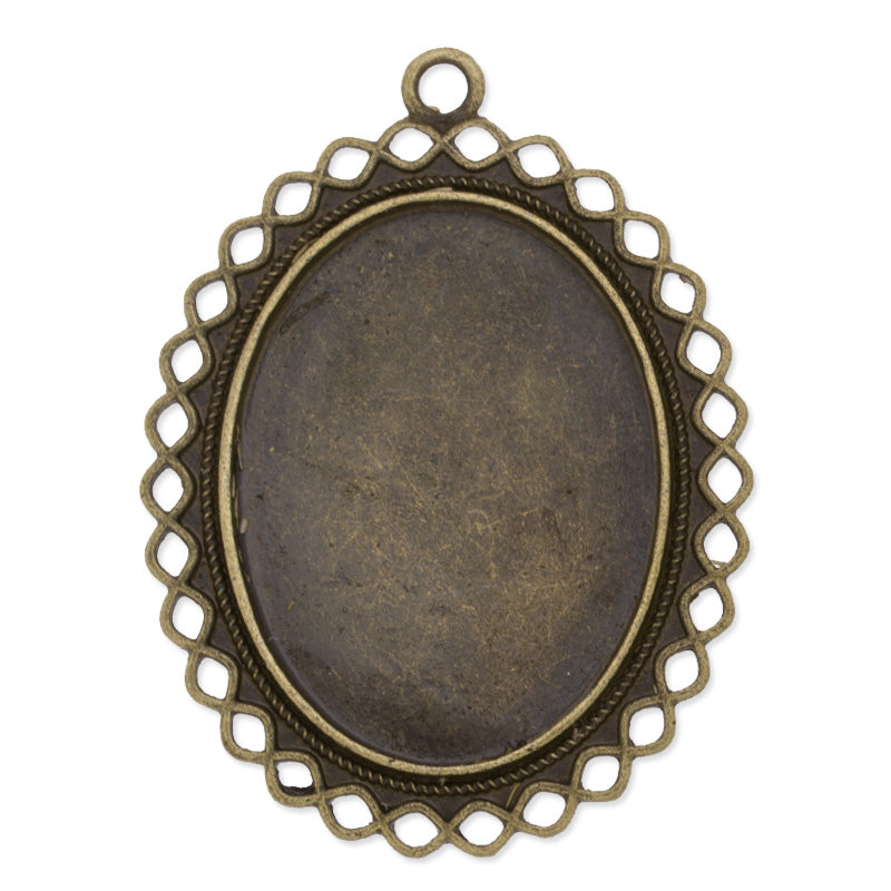 30x40mm Oval Pendant Trays,Zinc Alloy filled,Antique Bronze plated,20pcs/lot