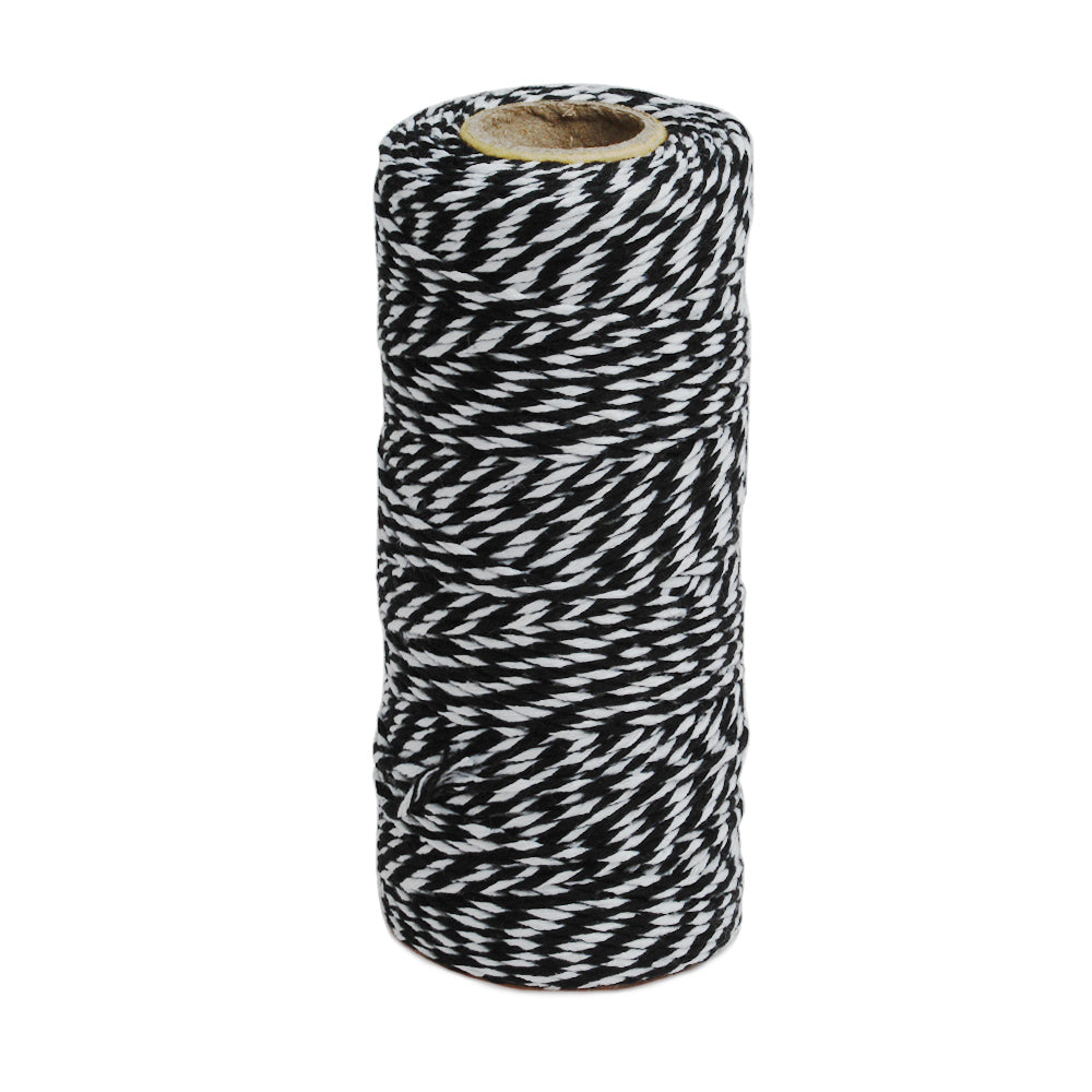 1 PCS Black Cotton Bakers Twine 2 Ply(100 Yards/spool),Colored Cotton Yarn,Baker's Twine Gift Packing