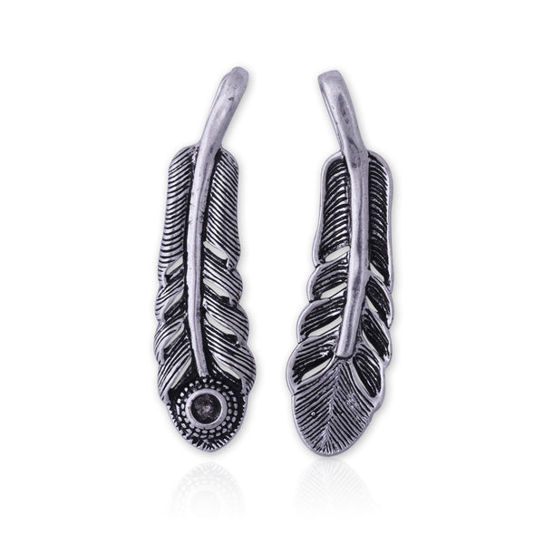 5 pcs Antique Silver Peacock Feather Charm Bird Feather Pendant Brass Made Diy Handmade Materials Jewelry Supplies 55x13 mm