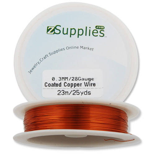 0.3MM Thick Light Coffee Coated Soft Copper Wire,about 23M/25yds per Roll,28Gauge,Sold 10 Rolls Per Lot