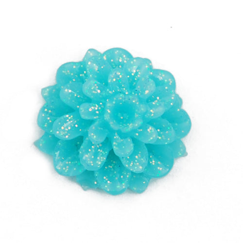 12*6.5mm Ice Blue Flower Resin Cabochon Cameo,Flat back,sold 400 pcs per pkg.