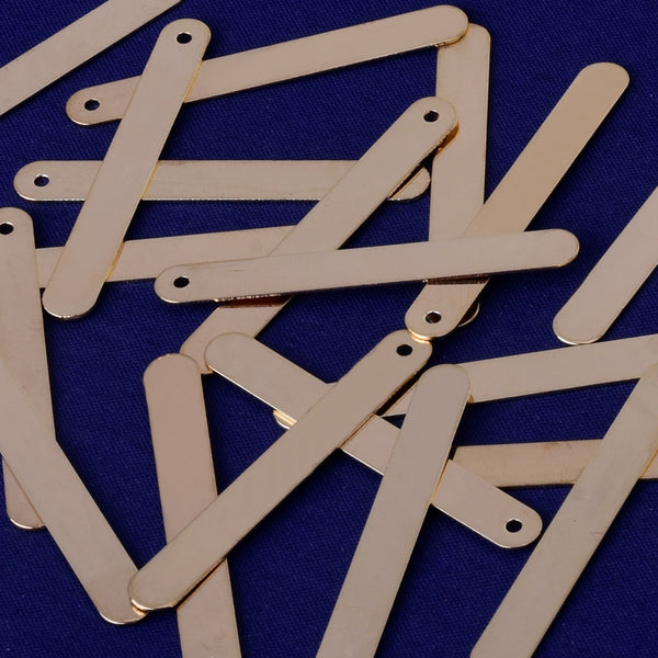 About 40*4mm tibetara® Brass Ready to Stamp Personalized Bar stamping blanks Craft Supplies thickness 0.43mm plated kc gold 20pcs