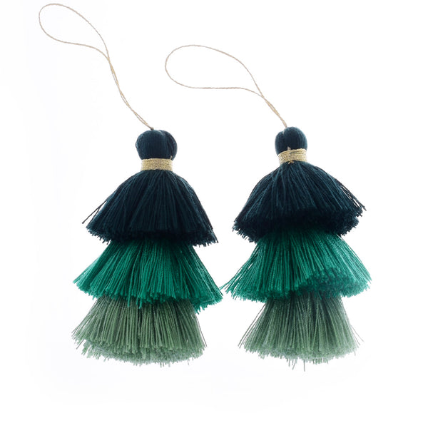 Umbre Puffy Tassels Three Tier Jewelry Tassels Pendants Tassels for jewelry making Earrings Necklace,2pcs/lot