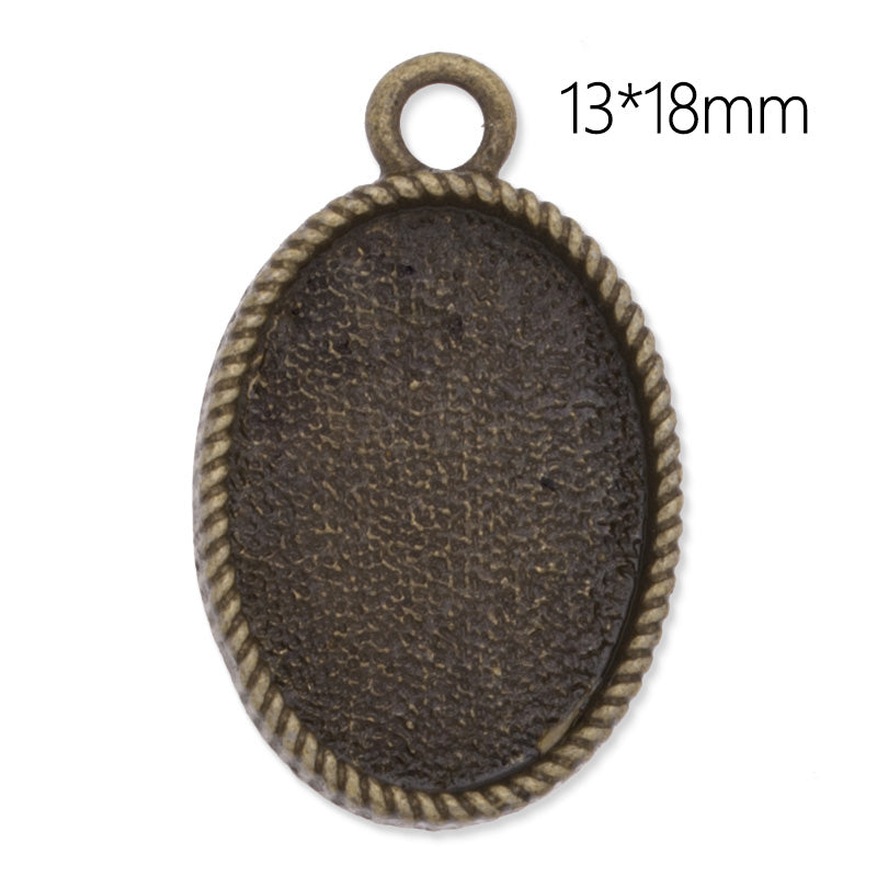 13x18mm Oval Charm and Pendant tray,Zinc Alloy filled,Antique Bronze plated,20pcs/lot