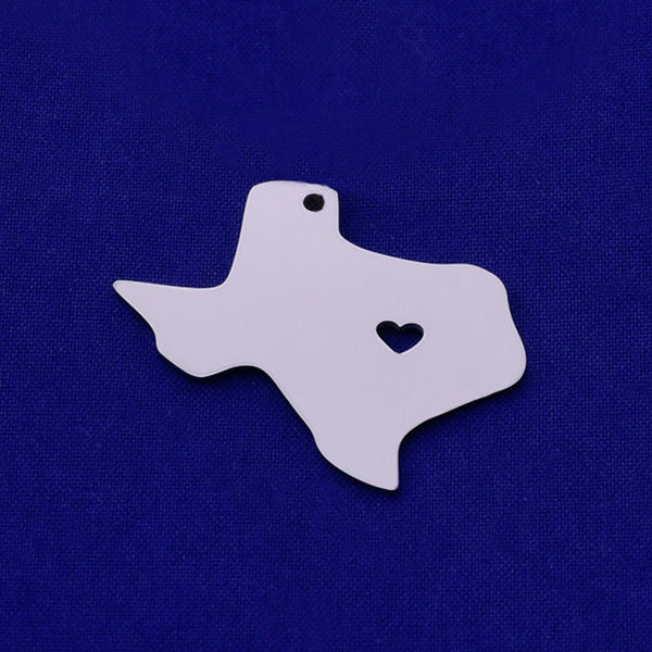1 pcs about 30x25mm silver Stainless Steel map pendant Stamping blank Jewelry supplies Texas-TX  18 Gauges