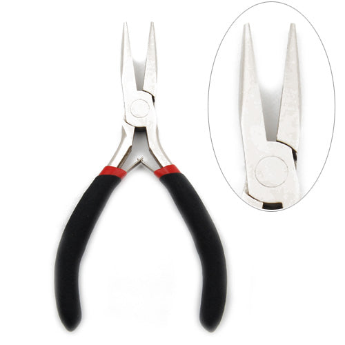 New Black Stainless Steel Flat Nose Pliers Jewelry Making Hand Tools Black  12.5cm(4 7/8),1 Piece
