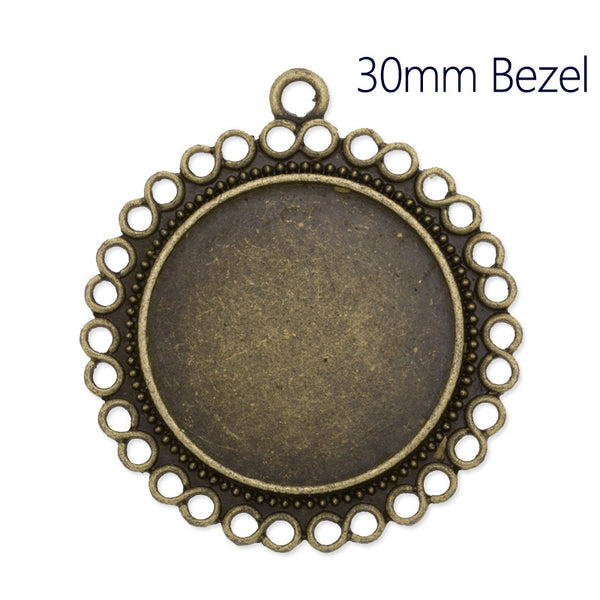 30mm Round pendant trays,zinc alloy filled,Antique Bronze plated,20pcs/lot