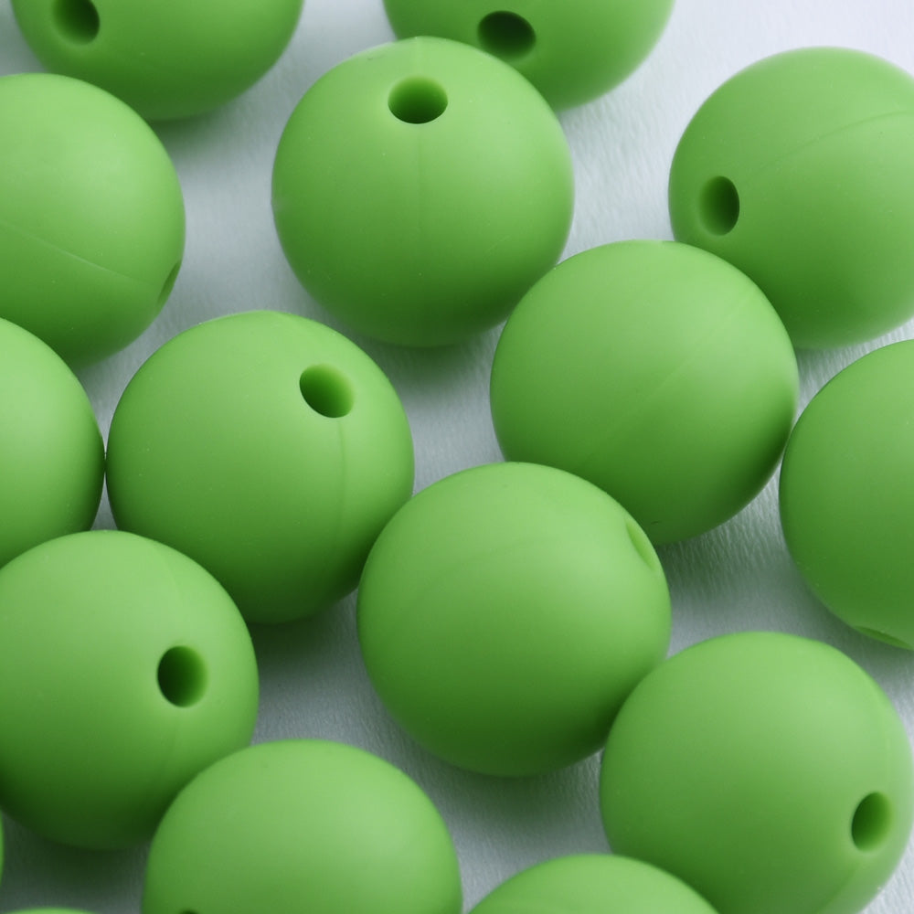 12mm Round Bulk Silicone Teething Beads Bulk Silicone Beads Wholesale DIY Silicone Bead Supplies dark green 20pcs