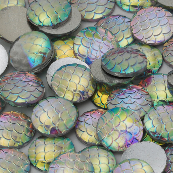 12mm Round Mermaid Cabochon,AB Color Cabochon,Jewelry Findings Supplies,Thickness 2.5mm,50pcs/lot