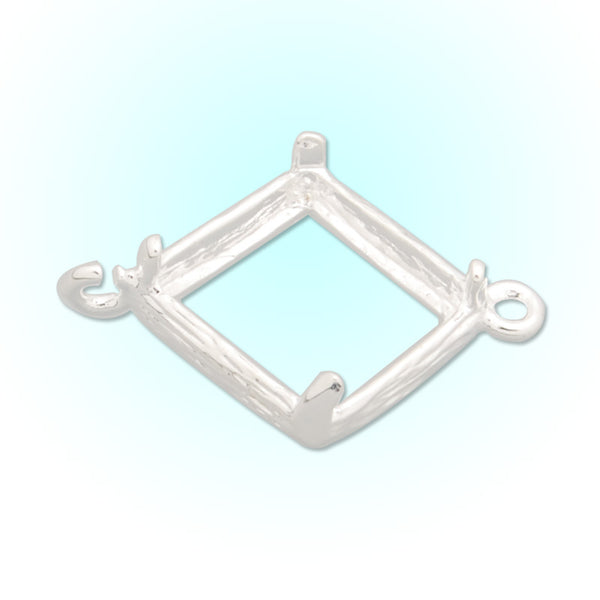 8*8MM Copper Gemstone Bezel,Silver, Square,gemstone connector,sold 20pcs per lot