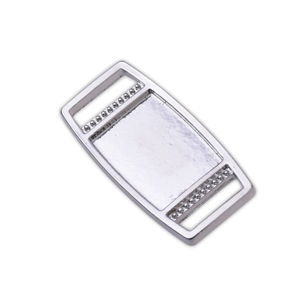 Imitation Rhodium Plated Cabochon Base Settings Connector charms Fit Bracelet inner 12x16mm