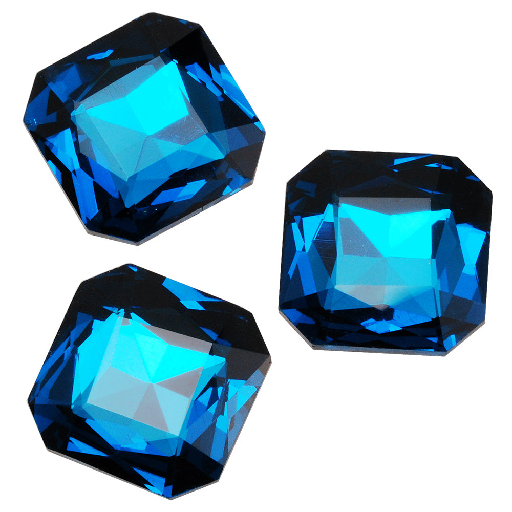 23mm Octagonal bottom tip Crystal Fancy Stone,4675,Cushion Cut Gem,Square Blue Crystal Faceted Stone,10pcs/lot