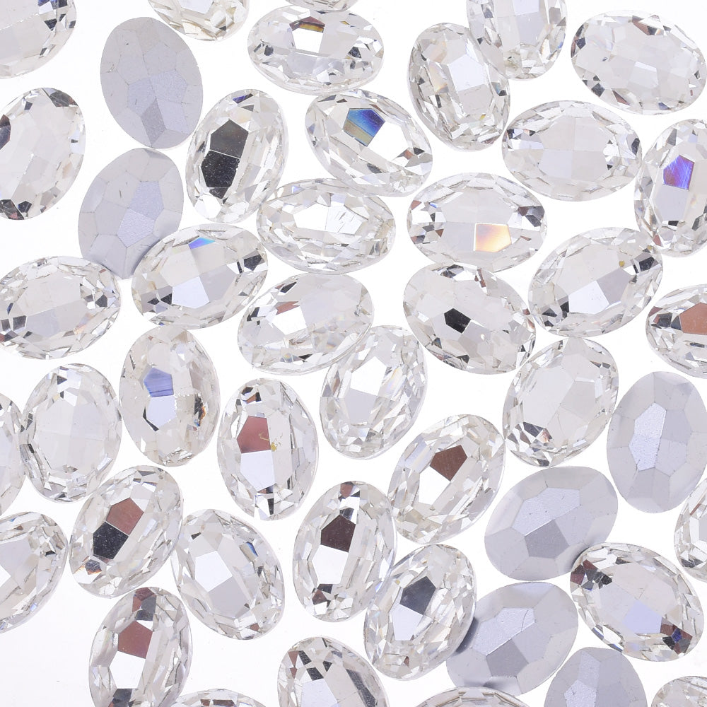 10x14mm Oval Pointed Back Rhinestones Glass Jewels clear point crystal Nail Art Craft Supply clear 50pcs 10183850