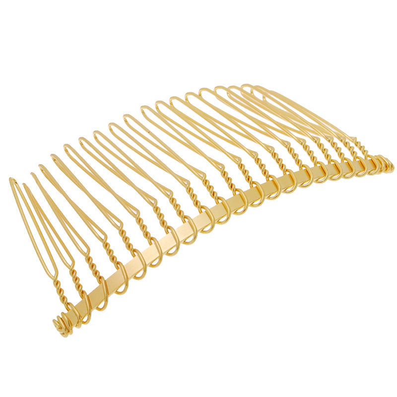 7.7x3.6cm Gold Metal hair comb with 20 teeths,20pieces/lot