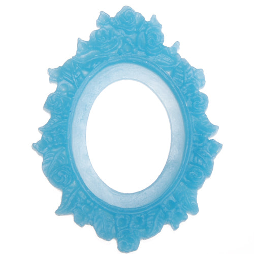 30*40MM Oval Resin cameo setting,Light Blue;for 30*40mm Cabochon/Picture/Cameo;sold 20pcs per pkg