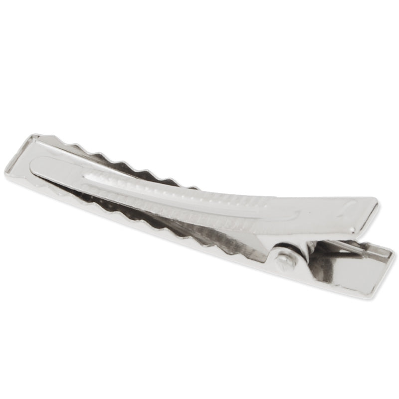 40mm Metal Alligator Hair Clip with Teeth,Nickel color,7mm width,20 pieces/lot