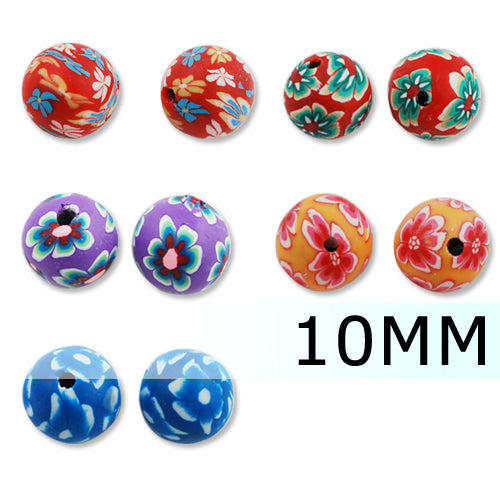 10MM Round Polymer Clay Beads,Mixed Colors,Hole Size 2 MM,Lead Free,Sold 200 PCS Per Package