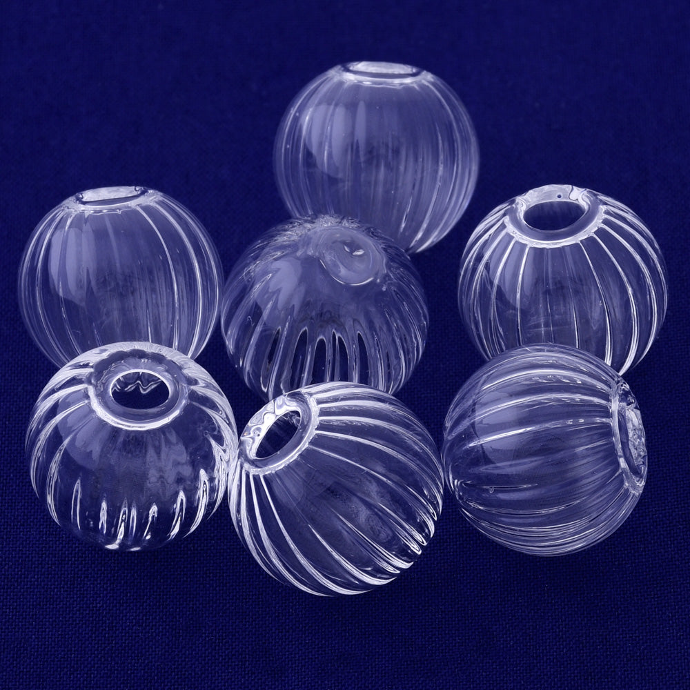 10pcs Glass Jars 5*20MM Pumpkin ball shaped White Clear glass for jewelry Necklace Pendant making Clear Glass wishing Bottles