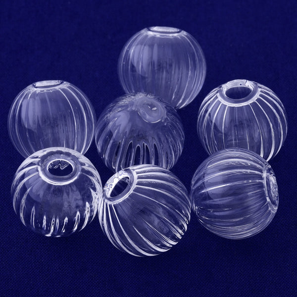 10pcs Glass Jars 5*20MM Pumpkin ball shaped White Clear glass for jewelry Necklace Pendant making Clear Glass wishing Bottles