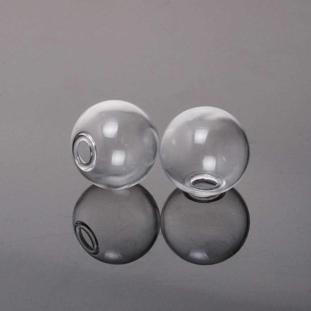 18mm Single-hole glass beads,White & Clear glass ball for jewelry Necklace & Pendant making,Glass jewelry Findings,Hole size 5mm,10pcs/lot