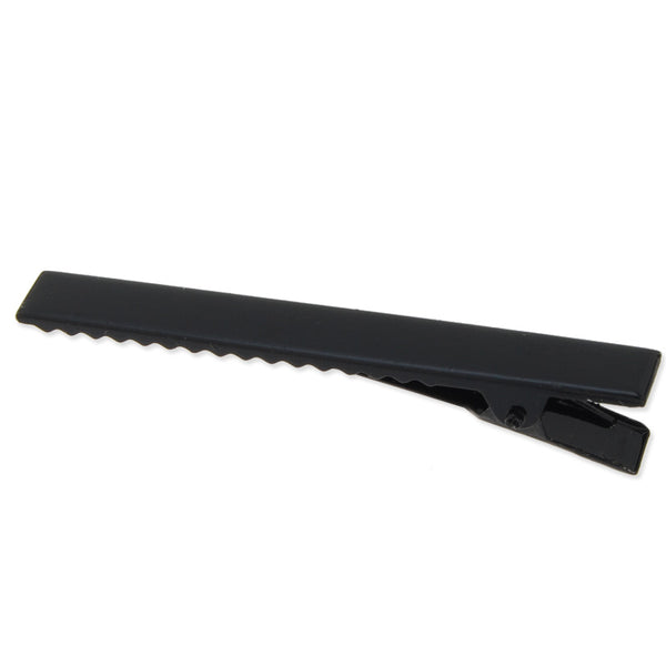 75mm Metal Alligator Hair Clip with Teeth,Black color,9.5mm width,20 pieces/lot