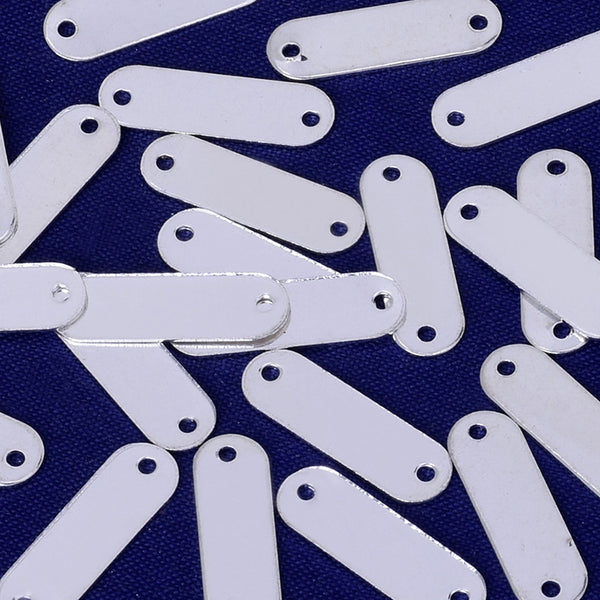 About 5*16MM tibetara® Brass stamping blanks Personalized bar custom cuff bracelet engraved jewelry wholesale plated silver 20pcs