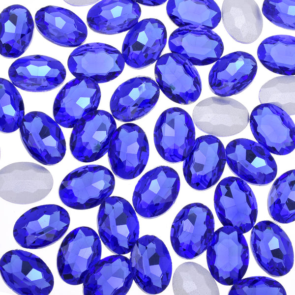 10x14mm Oval Pointed Back Rhinestones Glass Jewels point crystal Nail Art Craft Supply blue 50pcs 10183852