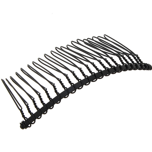7.7x3.6cm Black Metal hair comb with 20 teeths,20pieces/lot