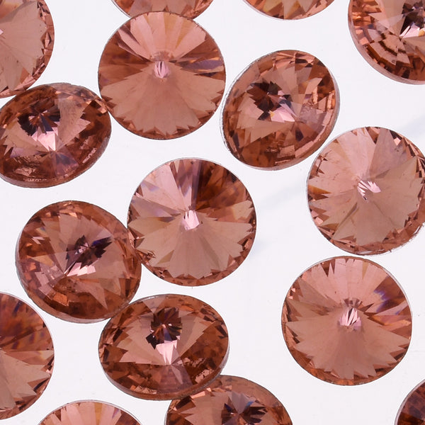 14mm Glass Rhinestones Pointed Back Rhinestones glass crystals beads Satellite stone pink 50pcs 10181954